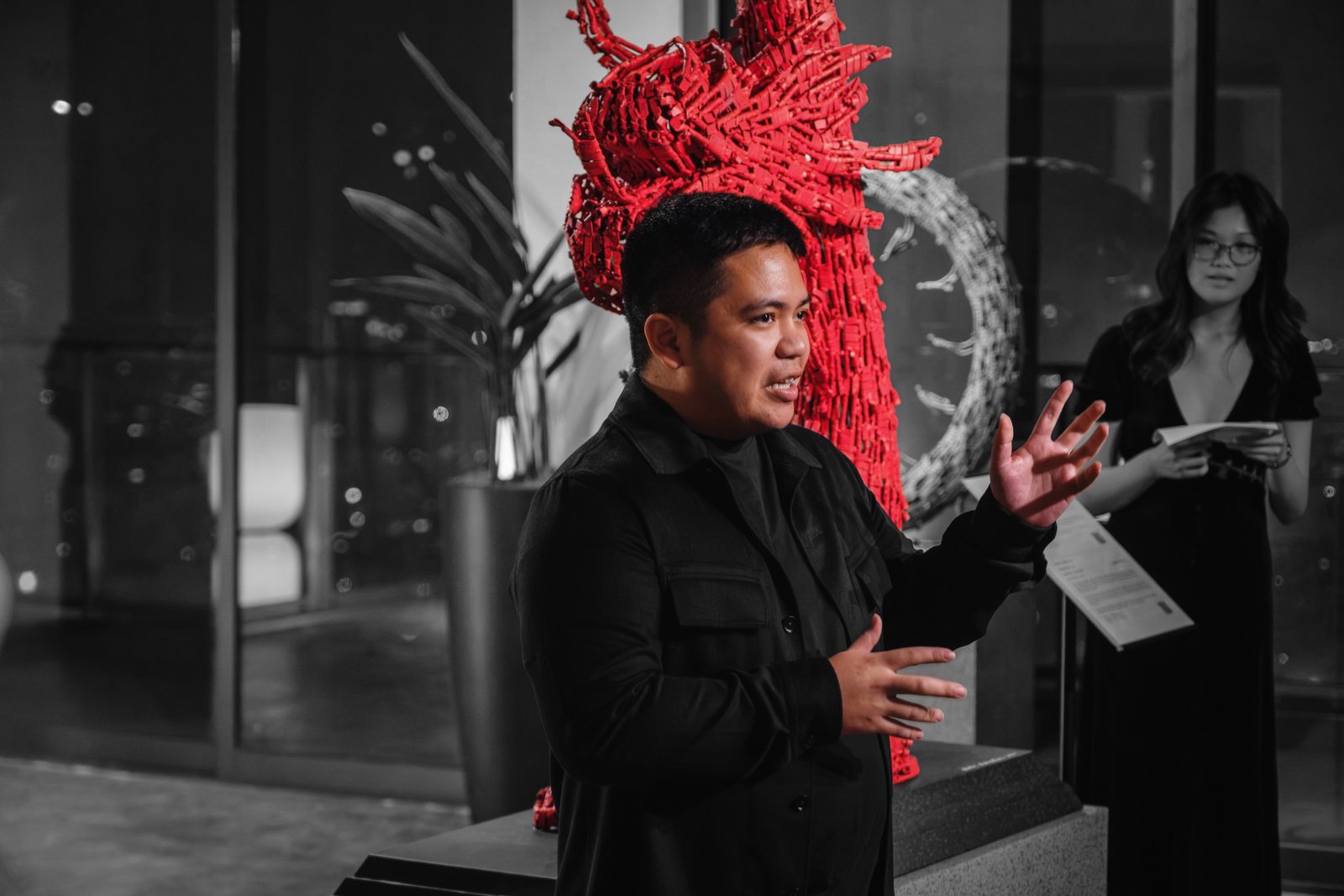 Artist talk during exhibition opening at Merah Gallery